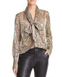 Equipment Luis Metallic Tie-Neck Shirt at Bloomingdales